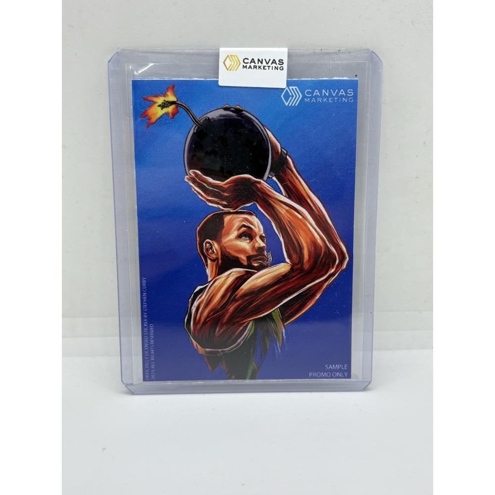 2025 Canvas Marketing Card Show Exclusive Steph Curry Sticker Card Sample Promo